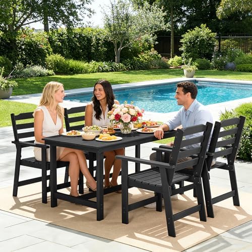 FUNBERRY Outdoor Dining Chairs Set of 4, HDPE Patio Chairs for Outside - Image 7
