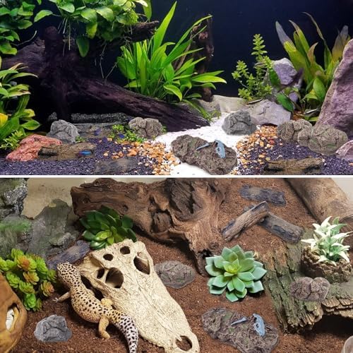 Morofme 7pcs Diorama Rocks Plastic Tree Stump Mini Rockery Stone Micro-Landscape Stone Figurines Diorama Stumps Ornaments Artificial Miniature Rocks for Projects Sand Table Landscape Train Garden - Image 5