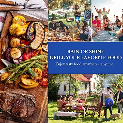 Electric Grill, Techwood Indoor/Outdoor Electric BBQ Grill, 1600W Portable Removable Stand Grill with Adjustable Heat & Drip Tray, Double Layer Design for Party, Patio & Backyard (Blue) - Image 6