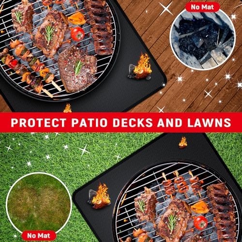 60 x 40 inches Under Grill Mats for Outdoor Grill Patio & Deck BBQ - Image 2
