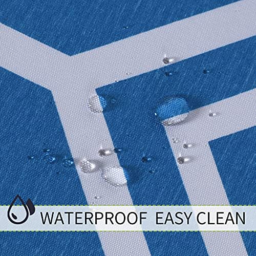 LUSHVIDA Moroccan Outdoor Tablecloth with Umbrella Hole, 60x84 Inch Blue - Image 4