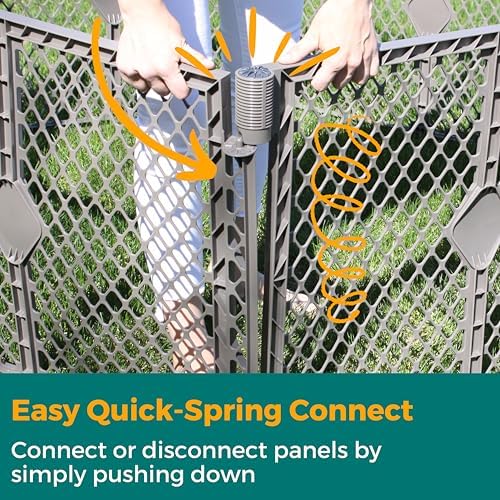 MyPet Petyard: 5.5 Ft. Wide Customizable Folding Dog Playpen Indoor/Outdoor. Made in USA. 6-Panel Puppy Playpen. Freestanding Play Pen Dog Gate 26" Tall, Fieldstone - Image 5