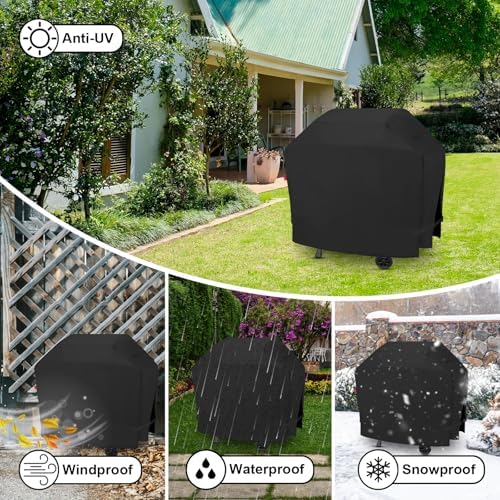 Outdoor Grill Cover Fits Cuisinart 4-Burner Gas Grill CGG-7400, Cover Geny Waterproof 600D Heavy Duty Barbecue Grill Covers, 48" L x 24" D x 45" H. - Image 5