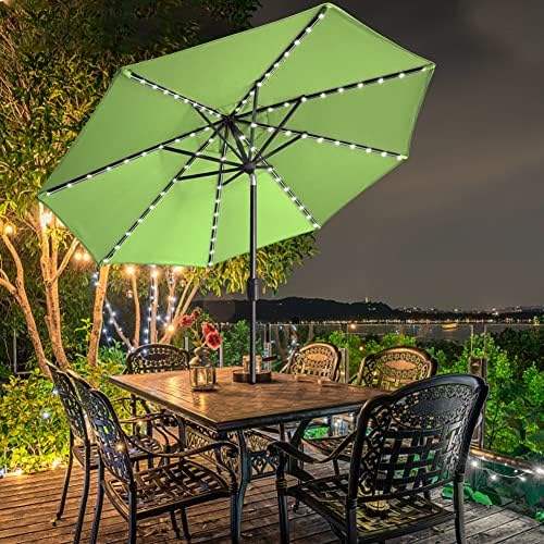 EliteShade USA 10-Year-Non-Fading 9ft Market Patio Umbrella, Commercial Grade Table Sun Umbrella with 80 Solar LED Lights, Crank Open, Windproof & UPF 50+ UV Protection for Garden, Deck, Pool, Backyard, Macaw Green - Image 4