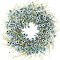 Sggvecsy Blue Daisy Wreath 24 Inch Spring Summer Fake Silk Floral Wreath with Green Eucalyptus Leaves and Lavender for Front Door Window Wall Wedding Farmhouse Festival Decor by Sggvecsy
