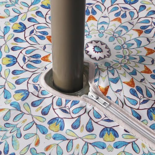 EHouseHome Outdoor and Indoor 70inch Round Tablecloth with Umbrella Hole and Zipper, Waterproof Zippered Patio Table Cloths, Spring/Summer Table Covers for Backyard Circular Table/BBQs/Picnic - Image 5