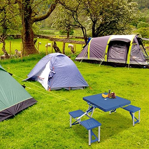 Portable Folding Picnic Table,Outdoor Dining Table,Folding Table and Chair,Kid's Picnic Table,Heavy Duty Camping Picnic Tables,with Umbrella Hole,for Outdoor, Party, Garden, Beach, Backyard (Blue) - Image 7