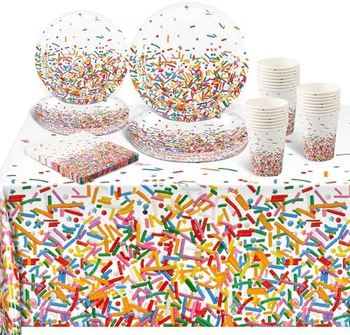 Kochorie 97 PCS Confetti Sprinkles Tableware Set by Kochorie