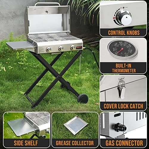 ONLYFIRE GRILLS Portable Propane Gas Grill with Foldable cart, BBQ Grill - Image 3