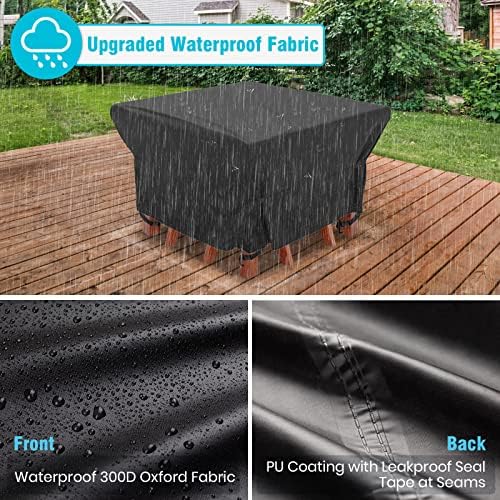 Velway Patio Furniture Cover Outdoor, Waterproof Square Patio Table Chair Sofa Set Cover, 50”Lx50”Wx29”H, All Weather Oxford Tear-Resistant Material with Zipper Carrying Bag Windproof Buckles - Image 4