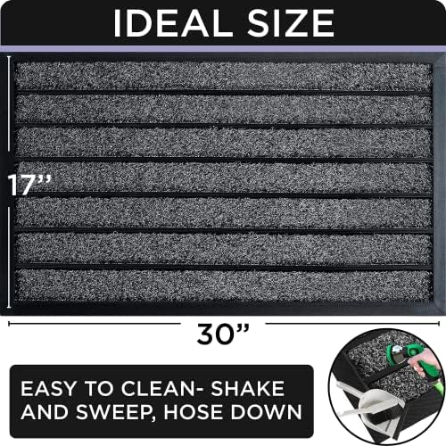 Ubdyo Extra Durable Door Mat Outside Entrance (30" x 17", Bright Grey) - Image 2