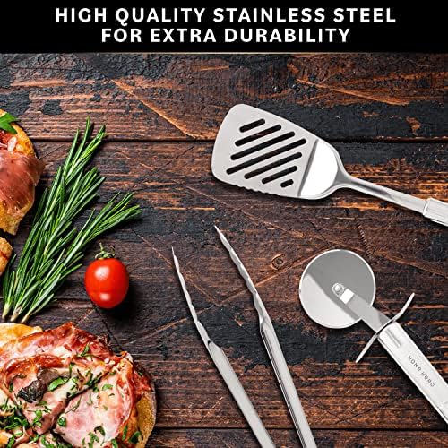 Home Hero 54-Piece Stainless Steel Kitchen Utensils Set - Heat-Resistant Nonstick Silicone & Stainless Steel Cooking Utensils - Complete Tools with Slotted Spoon & Pasta Spoon - Pack of 54, Silver - Image 6
