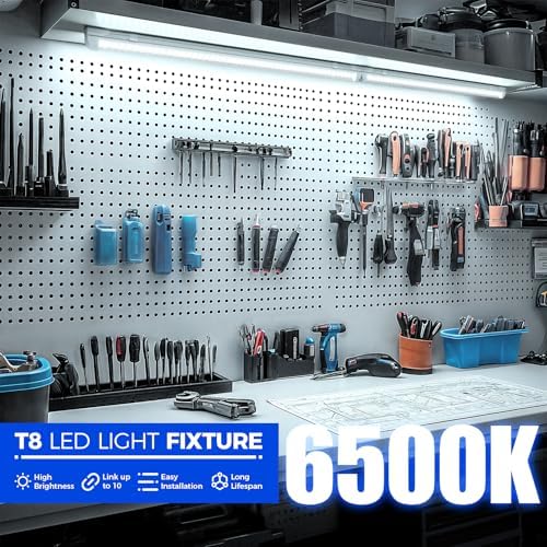 Barrina T8 LED Shop Lights 2FT, 20W 3000LM 6500K, 4 Pack High Output Tube - Image 4