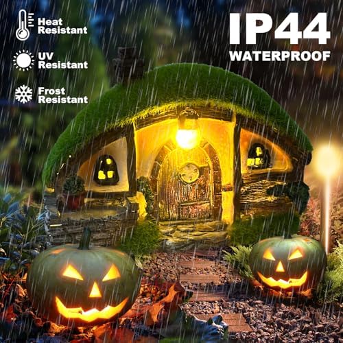 Garden Statue and Fairy House with Solar Lights – Resin Outdoor Figurine Lights, Cottage Yard Decor for Porch & Lawn - Image 4