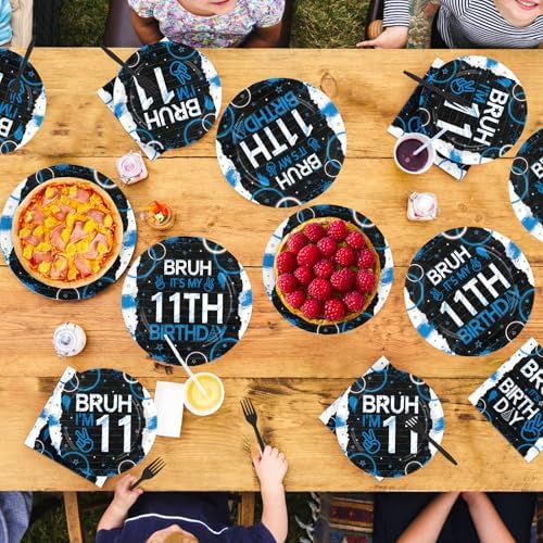 96 Pcs Bruh 11th Birthday Party Supplies for Boys, Serves 24 - Image 7