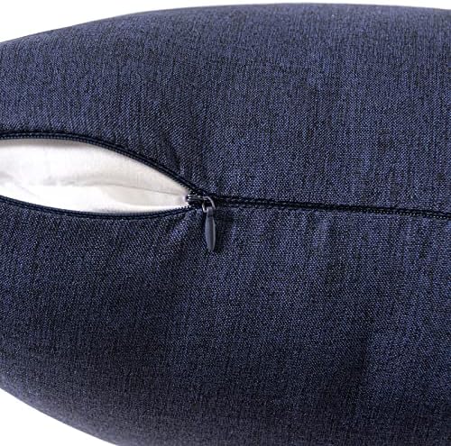 MIULEE Decorative Outdoor Pillow Covers Euro Waterproof 22x22 Navy - Image 4