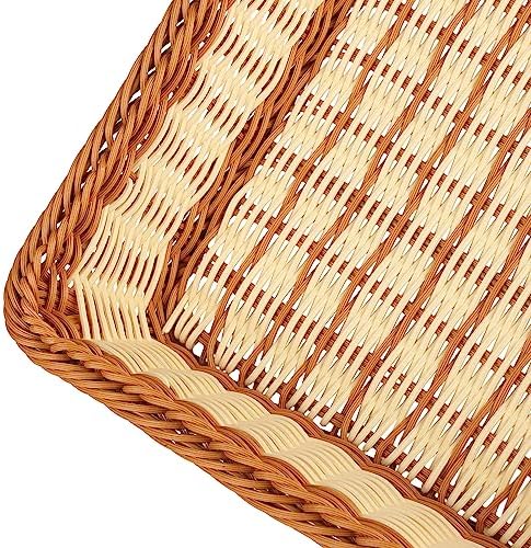 3 PCS 16 Inch Wicker Bread Basket, Woven Serving Basket, Tabletop Food Serving Basket for Restaurant, Bakery, Family Party, Hotel Serving, Fruits, Vegetables and Snacks, by GNIEMCKIN - Image 3