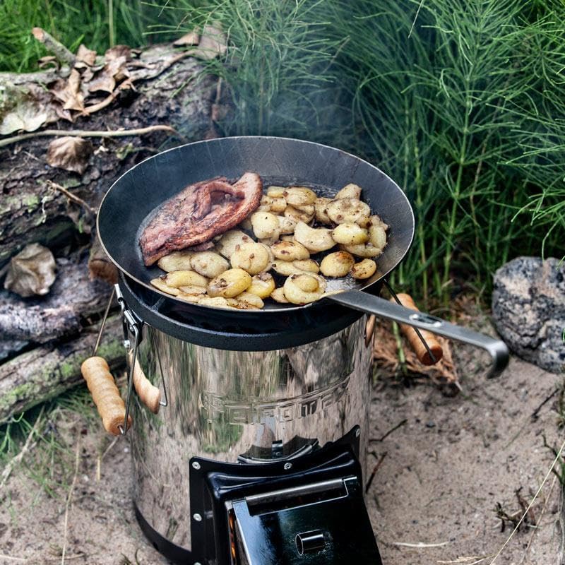 Petromax Wrought Iron Skillet, Long Handle Pan Conducts Heat Evenly, Indoor/Outdoor Camping Cookware for Campfire or Home Kitchen Use, Stove to Table Serveware - Image 4