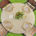 Romanstile Round Fitted Vinyl Tablecloth with Elastic Edge 100% Waterproof by Romanstile