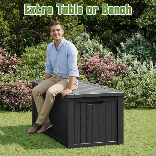 Outdoor Storage Waterproof Deck Box for Patio (220 Gallon, Black) - Image 4