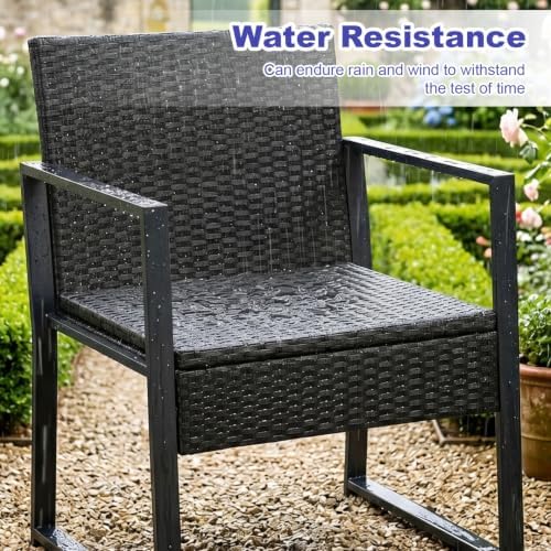 FDW | 3-Piece Patio Furniture Set | Khaki |Outdoor Wicker Furniture with Coffee Table | Modern Rattan Chairs Conversation Set | Outdoor Seating | Weather-Resistant | for Porch, Garden, Lawn - Image 6
