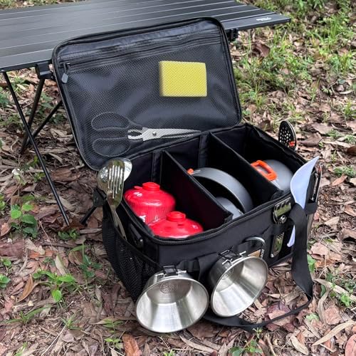 Tactical Camping Storage Bag 18L Utility Tote Bag Camp Kitchen and Trunk Organizer (Black) - Image 5