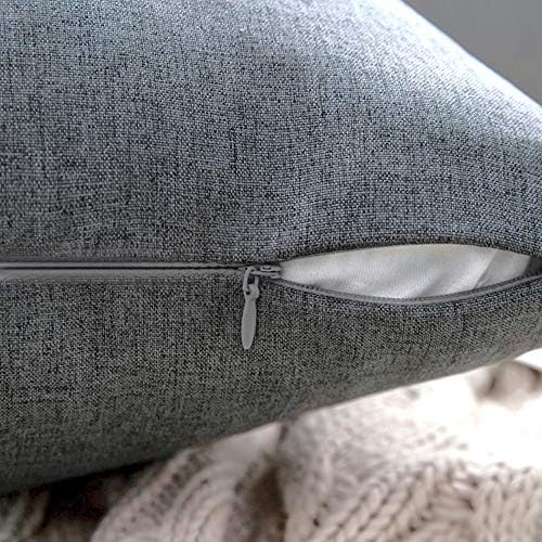 MIULEE Decorative Outdoor Pillow Covers Lumbar Waterproof 12x20 Dark Grey - Image 2