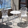 3 Piece Bistro Set,Outdoor Patio Set,Anti-Rust Cast Aluminum Bistro Table Set for Park Yard Front Porch Furniture(New White)… by C%2FG+patio+casa