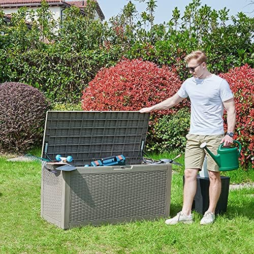 YITAHOME 100 Gallon Large Resin Deck Box Outdoor Storage Boxes for Patio - Image 6