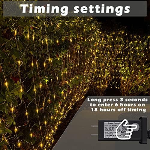 LED Net Lights, 270L 10×10 FT Outdoor Mesh Lights for patio, Pergolas - Image 6