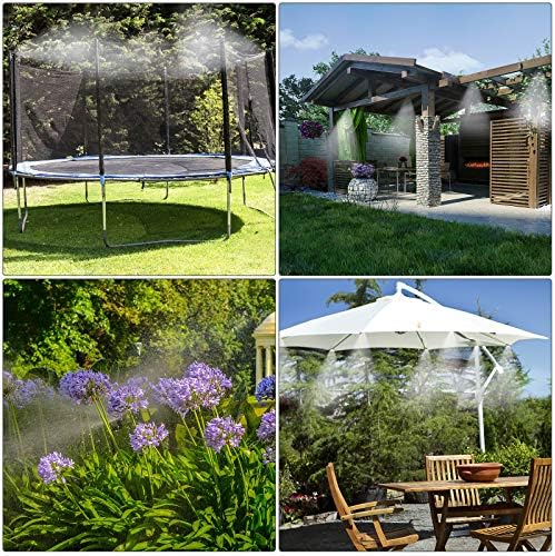 GMAULEE Misting Cooling System, DIY 49.2 FT(15M) Misting Line +15 Brass Mist Nozzles+ a Brass Connector(3/4'') Outdoor Mister System for Patio Waterpark Garden Trampoline Greenhouse - Image 5