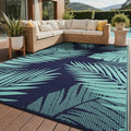 GENIMO Outdoor Rug, Waterproof Plastic Rugs for Patio, 9'x12' Blue Green by GENIMO
