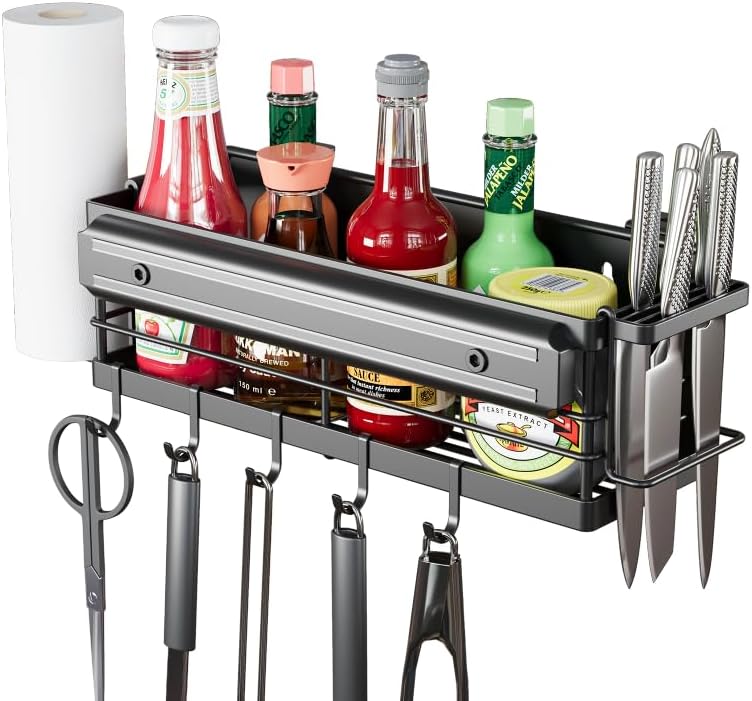 LIVOD Griddle Caddy - Magnetic Tool Holder for Blackstone Grills (17"-36") with Paper Towel Holder & Knife Rack - Image 7