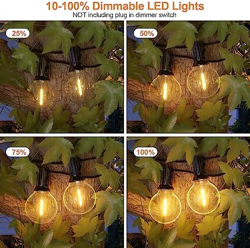 GPATIO Outdoor String Lights, 60FT Waterproof Patio Lights with 32 Hanging Light Globe G40 Bulbs, 2700k Shatterproof for Backyard Gazebo Porch Garden Commerical Outside Decor - Image 4