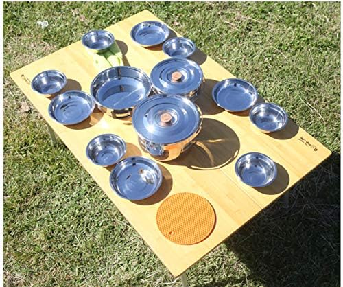 CAMPINGMOON Camping Cookware Set Stainless Steel Outdoor Nesting Cooking Mess Kit Pots Pans Bowls with Storage Carrying Tote Bag - Image 7