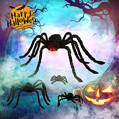 HOPOCO Halloween Plush Spider Set, 6 Pack Scary Fake Spiders in Different Sizes for Indoor Outdoor Halloween Decorations, Haunted House, Yard, Home, Party Decor - Image 5