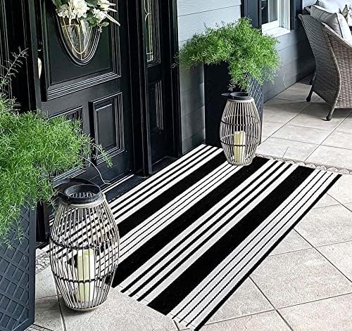Black and White Layered Doormat 27.5"x43.3"Farmhouse Door Mat Outdoor - Image 4