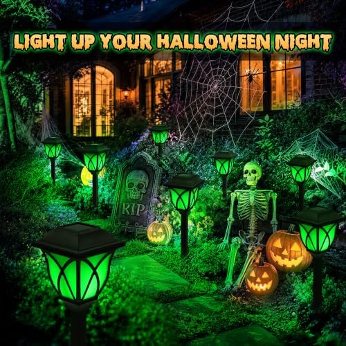 GIGALUMI Solar Halloween Lights Outdoor, LED Solar Pathway Lights 8 Pack - Image 2