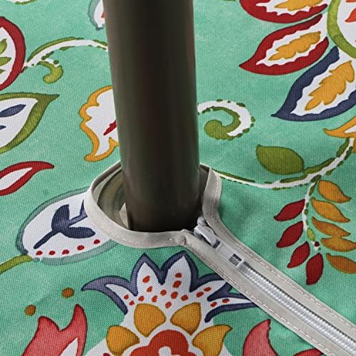 EHouseHome Outdoor and Indoor 60inch Round Tablecloth with Umbrella Hole and Zipper, Waterproof Zippered Patio Cloths, Spring/Summer Table Covers for Backyard Circular Table/BBQs/Picnic - Image 5