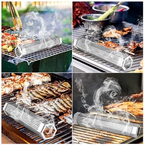 Smoke Tube for Pellet Smoker, 12 Inch Hexagon Smoker Tube for Pellet Grill - Up to 5 Hours of Smoke, Hot or Cold Smoking, 304 Stainless Steel, for Gas, Electric & Charcoal Grills, with Brushes - Image 6