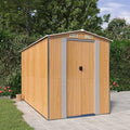 Outdoor Storage Cabinet,Outdoor Storage,Garden Shed Light Brown 75.6"x140.6"x87.8" Galvanized SteelIdeal for Gardens, patios, Tool Sheds by DYRJDJWIDHW