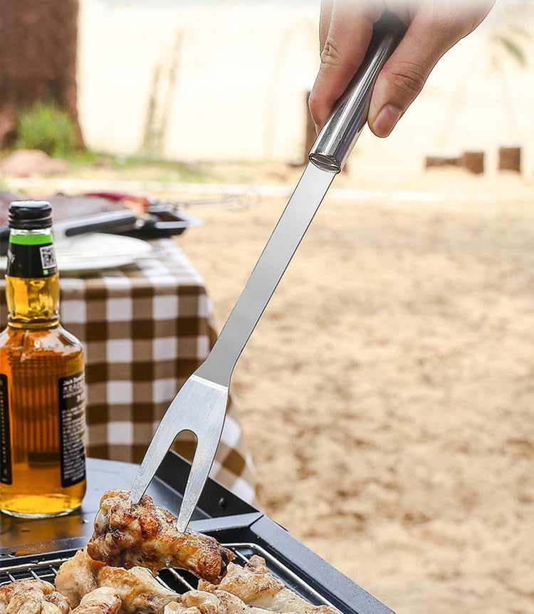 BBQ Grill Tool Set BBQ Accessories, Stainless Steel Grill Tools Grilling Accessories Grill Set Barbecue Grill Accessories for Outdoor Grill, Grill Utensils Grilling Tools Grilling Gifts for Men (3PCS) - Image 7
