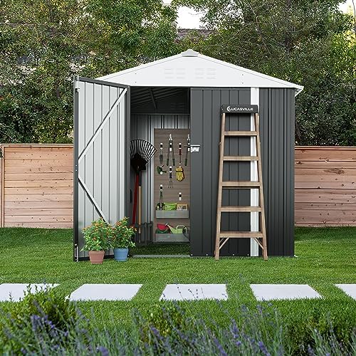 Devoko 8x6 FT Outdoor Storage Shed, Gray - Image 2