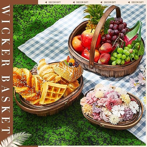 Sintuff 6 Pcs Wicker Baskets with Handles, 3 Sizes,Coffee - Image 4