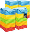 Microfiber Cleaning Cloth, 100 Pack Cleaning Rags Microfiber Towel Bulk Absorbent Lint-Free Wash Cloths, All-Purpose Shop Towels for Cars, Automotive, Garage, Home & Kitchen 11.5"*11.5" by HOMERHYME