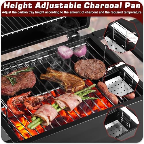 Small Charcoal Grill, 200.82 Sq. In. Outdoor BBQ Grill - Image 2