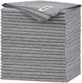 FIXSMITH Grey Microfiber Cleaning Cloth -Pack of 24, Highly Absorbent Cleaning Rags, 16"X12" All Purpose Cleaning Towels for Housekeeping, Kitchen, Car, Lint Free and Reusable Microfiber Towels by FIXSMITH
