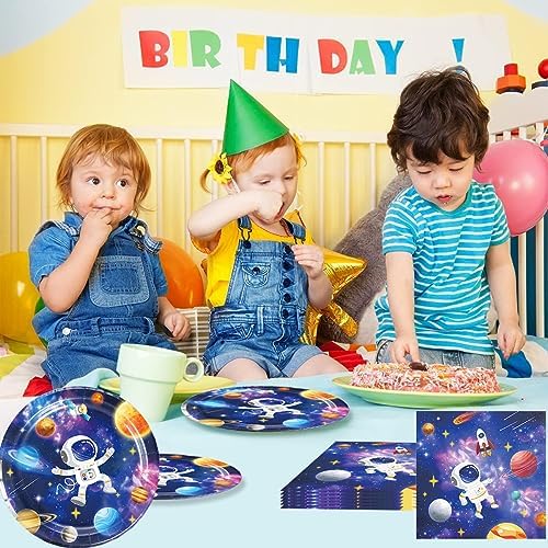40Pcs Outer Space Birthday Party Decorations Space Paper Plates and Napkins - Space Themed Birthday Party Supplies or Baby Shower Set for 20 Guests - Image 6