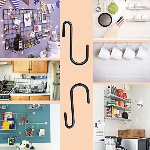 ESFUN 30 Pack Heavy Duty S Hooks 4 inch Black S Shaped Hooks Hanging Hangers Pan Pot Holder Rack Hooks for Kitchenware Spoons Pans Pots Utensils Clothes Bags Towels Plants - Image 4