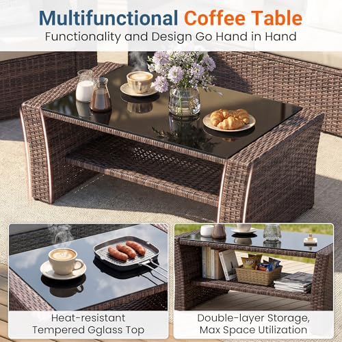 Wisteria Lane Patio Furniture Set, Wicker Outdoor Furniture for All Weather - Image 6